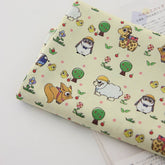 Half Yard 韓國製造動物、駱駝、狐狸、羊、企鵝圖案布料、可愛、兒童、縫紉、被子